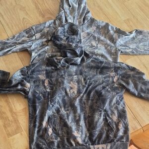 Camo-Patterned Hooded Sweatshirt - Neutral Tones